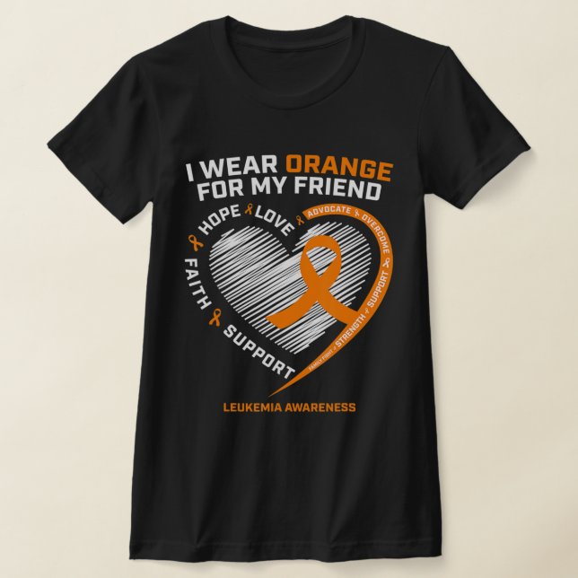 T-shirt Orange Leukemia Sensibilisation Ami Cadeaux Hommes (Poser)