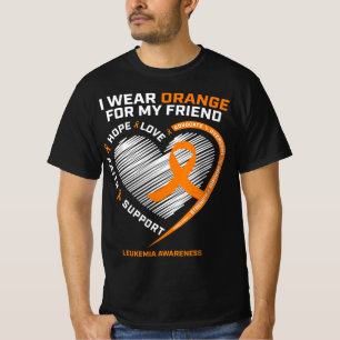 T-shirt Orange Leukemia Sensibilisation Ami Cadeaux Hommes