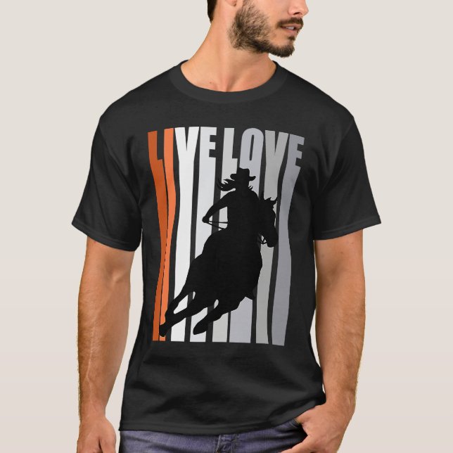 T-shirt Orange Love Rodeo Barrel Racing Race Racer Women C (Devant)