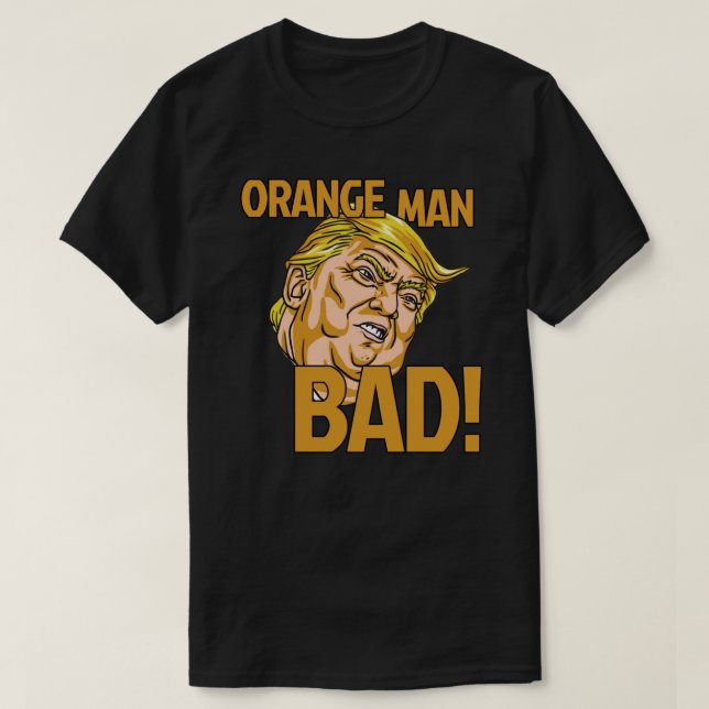 T-shirt Orange Man Mal ! Autocollant (Design devant)