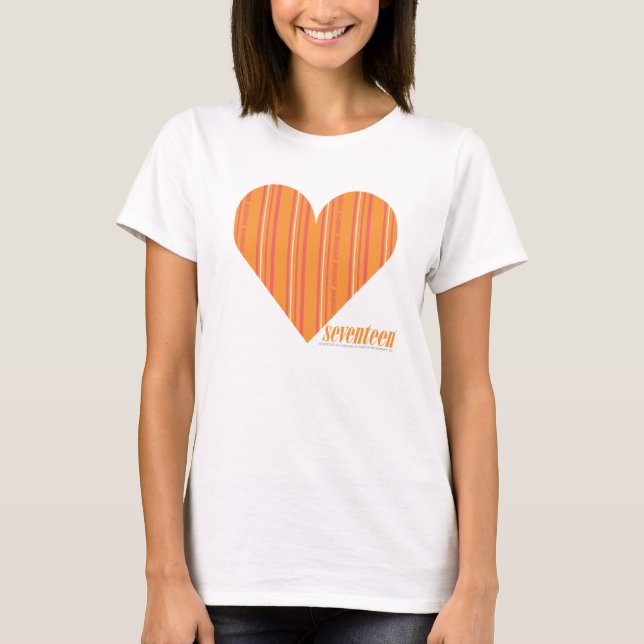 T-shirt Orange mince 3 de rayures (Devant)