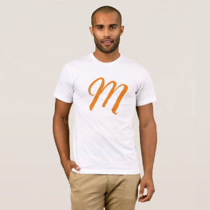 T-shirt Orange Monogramme Nom propre Remplacer le texte in
