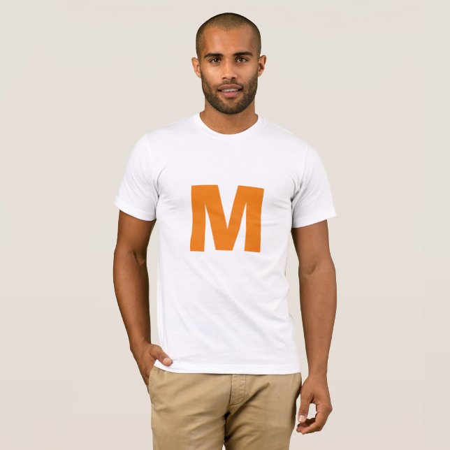 T-shirt Orange Monogramme Nom propre Remplacer le texte in (Devant entier)