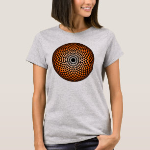 T-shirt Orange Noir Spirituel Mandala