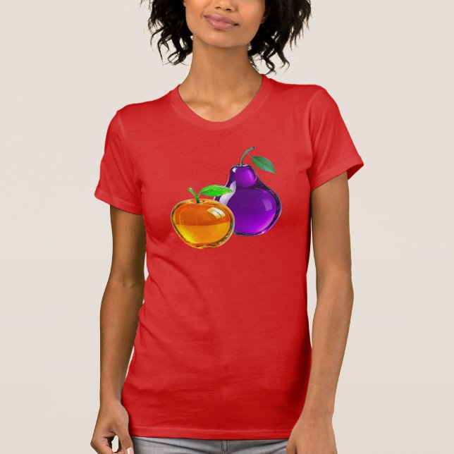 T-shirt Orange poire coloré (Devant)