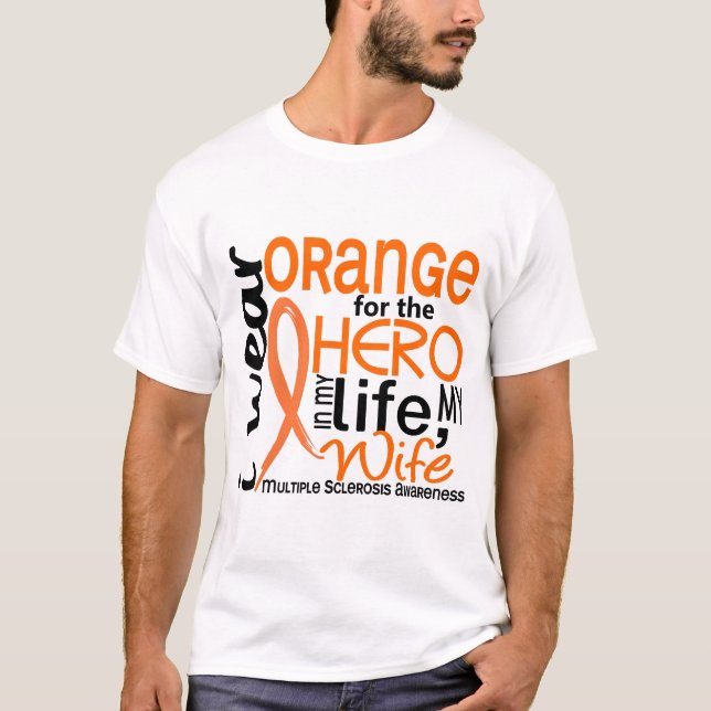T-shirt Orange pour la sclérose en plaques de milliseconde (Devant)