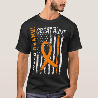 T-shirt Orange Pour Ma Grande Tante Multiple Sclerosis Awa