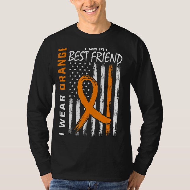 T-shirt Orange Pour Mon Meilleur Ami Multiple Sclerosis Aw (Devant)