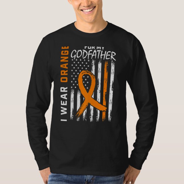 T-shirt Orange Pour Mon Parrain Multiples Sclérose (Devant)