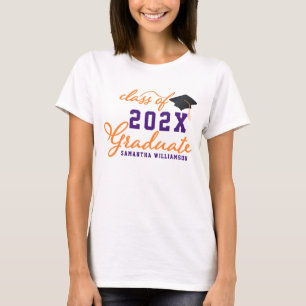 T-shirt Orange Purple Classe de Graduate 2025