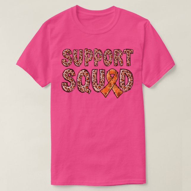 T-shirt Orange Ribbon Leopard Print Support Squad ADHD1118 (Design devant)