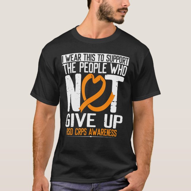 T-shirt Orange Ribbon Pas Abandonner Survivant Rsd Crps Dé (Devant)