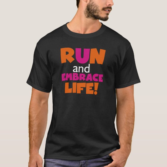 T-shirt Orange Rose Texte Fitness Runner Marathon (Devant)
