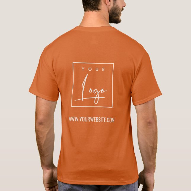 T-shirt Orange Rust Business Ajouter Votre Nom Logo Site W (Dos)