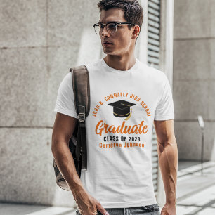 T-shirt Orange Script Graduate Custom 2025 Graduation