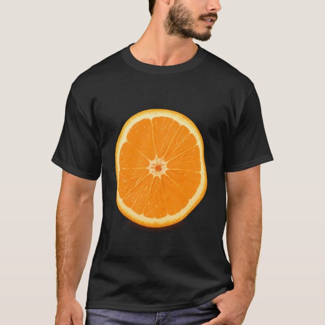 T-shirt Orange Slice Fruit Costume Shirt Couple Halloween  (Devant)