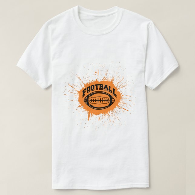 T-shirt Orange Splash American Football Art (Design devant)