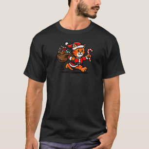 T-shirt Orange Tabby Chat Noël Amusant Animal de compagnie