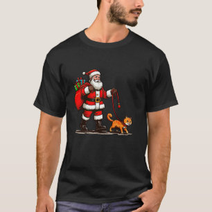 T-shirt Orange Tabby Chat Santa Claus Amusant Animaux de N