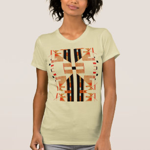 T-shirt Orange Tan Noir symétrique Art Sud-Ouest Look