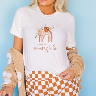 T-shirt Orange Terracotta Boho   Maman doit être arc-en-ci