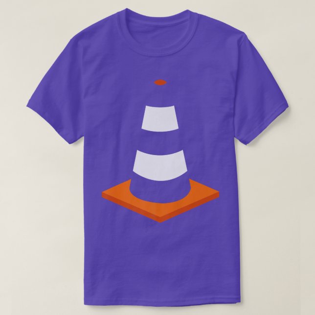 T-SHIRT ORANGE TRAFIC CONE COSTUME HALLOWEWEWEEN STREET RO (Design devant)