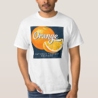Orange Vintage Fruit Étiquette Retro