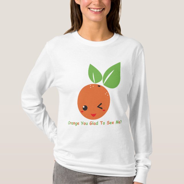 T-shirt "Orange vous heureuse" longue douille (Devant)