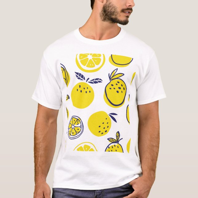 T-shirt Oranges d'été : Motif de fruits élégant. (Devant)