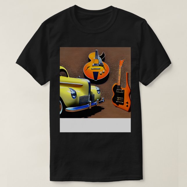 T-shirt Oranges et citrons Une image Abstraite de guitares (Design devant)