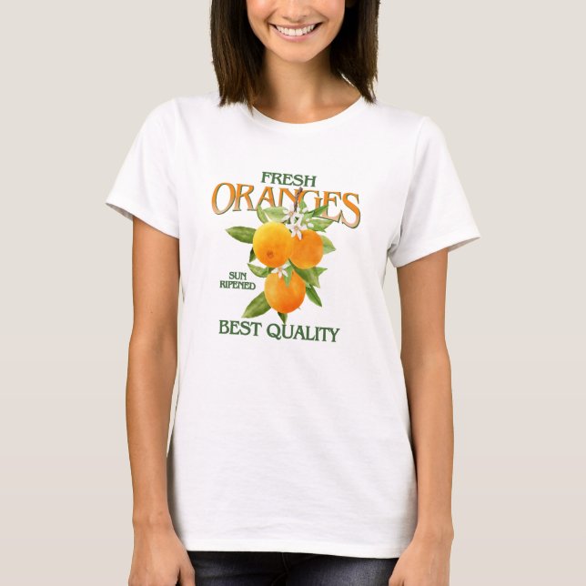 T-shirt Oranges Fraîches - Meilleure Qualité (Devant)