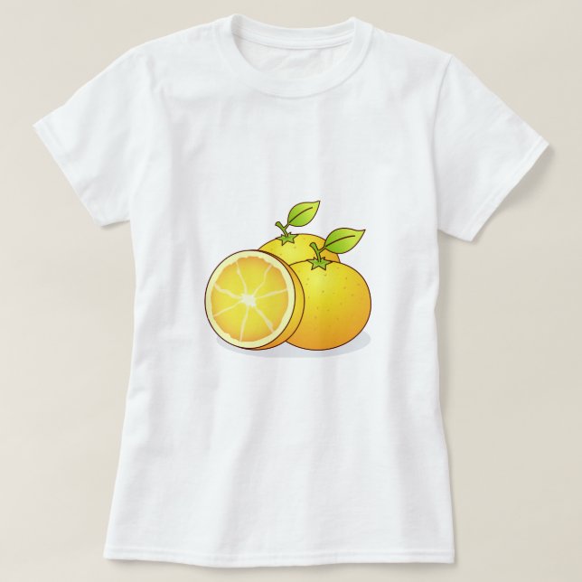 T-shirt Oranges juteuses art de fruit (Design devant)