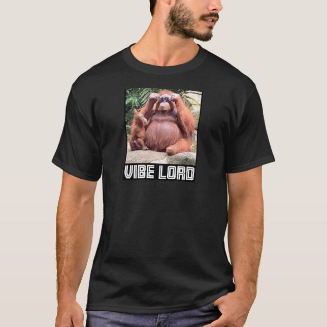 T-shirt Orangutan avec lunettes de soleil Vibe Meme (Devant)