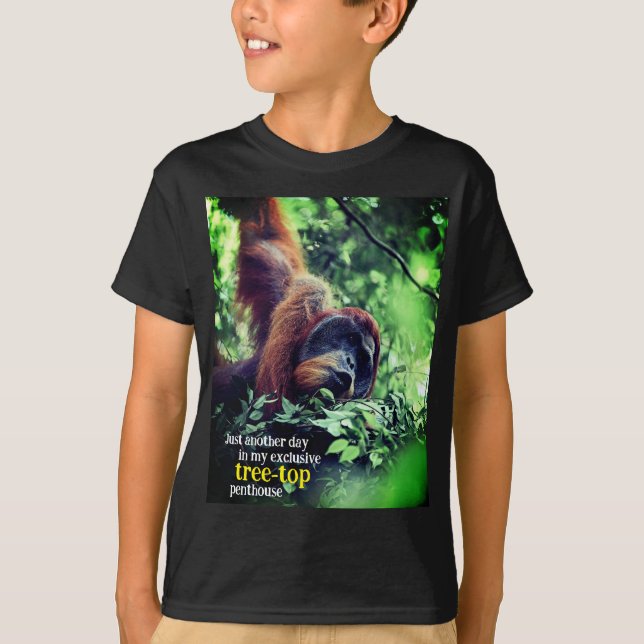 T-shirt Orangutan se relaxer dans l'arbre (Devant)