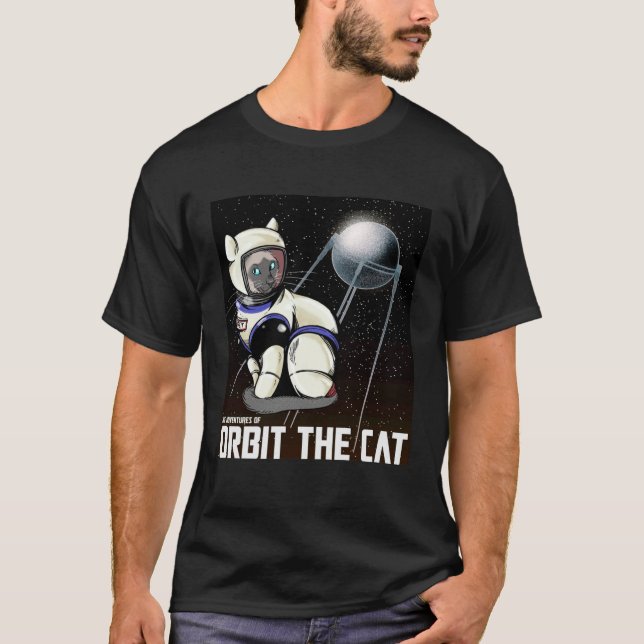 T-shirt Orbit the Cat Rétro (Devant)