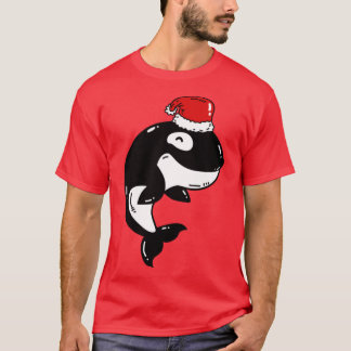 T-shirt Orca avec Santa Hat Drôle cadeau de Noël