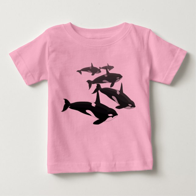 T-Shirt Orca Baby Personnalisé Orca Whale Shirt (Devant)