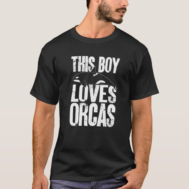 T-shirt Orca Ce Garçon Aime Les Orques Baleines (Devant)