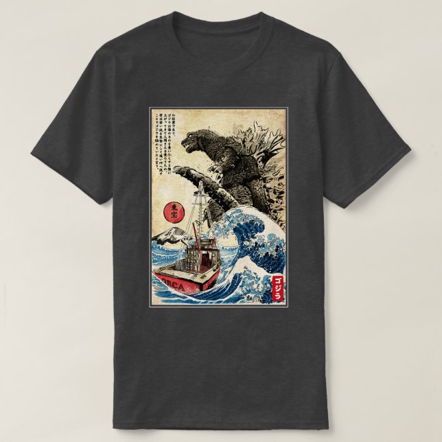 T-shirt Orca dans la Tapisserie japonaise (Design devant)
