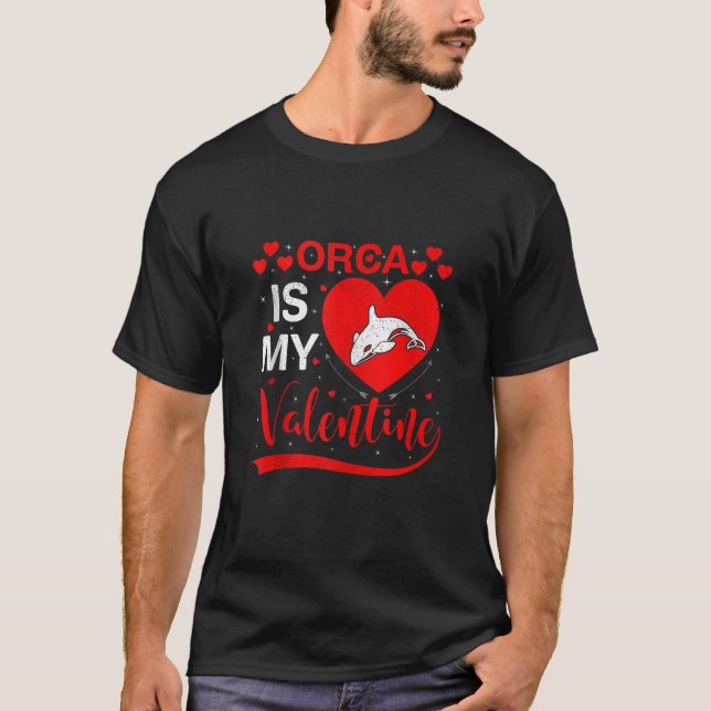 T-shirt Orca Est Mon Coeur Valentin Forme Orca Poisson Val (Devant)