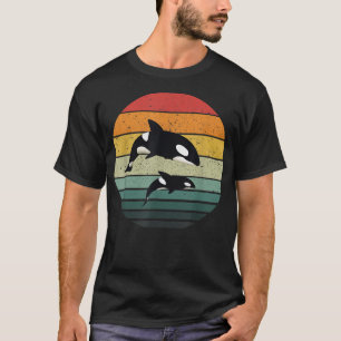 T-shirt Orca Famille Vintage Retro Art, Famille de tueuses