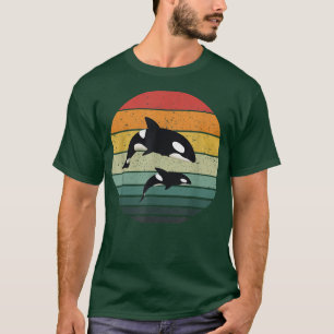 T-shirt Orca Famille Vintage Retro Art, Famille de tueuses