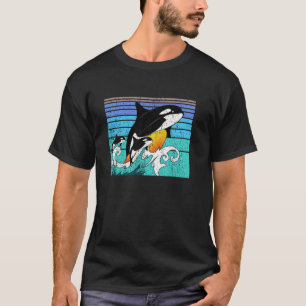 T-shirt Orca Famille Vintage Retro Art, Famille de tueuses
