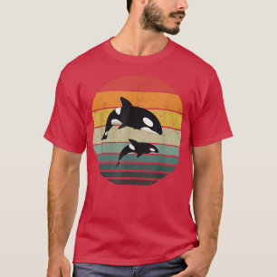 T-shirt Orca Famille Vintage Retro Art, Famille de tueuses