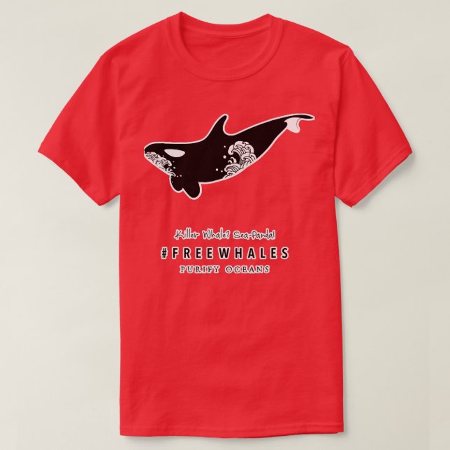 T-shirt Orca Killer Baleines de mer Panda Freebaleines (Design devant)