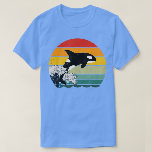 T-shirt Orca Killer Whale Sea Panda Retro (Design devant)