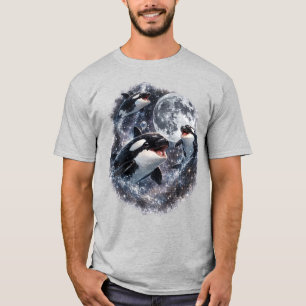 T-shirt Orca Moon Baleine Tueuse Océan Vie Marine Drôl