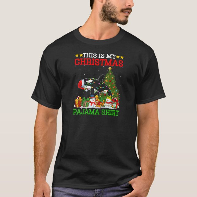 T-shirt Orca Noël C'Est Mon Pyjama De Noël Orca Christ (Devant)