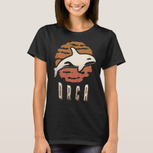 T-shirt Orca Vintage Retro classique animal Sunset Swea