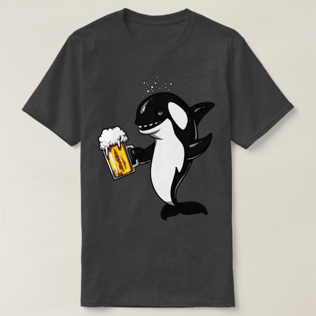T-shirt Orca Whale Beer Party (Design devant)